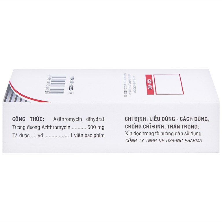 Thuốc Azitnic 500 USA - NIC Pharma điều trị nhiễm khuẩn (6 viên)