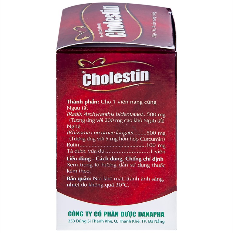 Thuốc Cholestin Danapha phòng ngừa xơ vữa động mạch, cao huyết áp (50 viên)