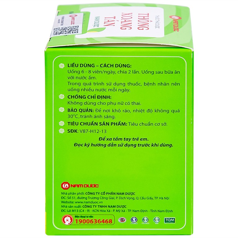 Thuốc Thông Xoang Tán Nam Dược điều trị viêm xoang mãn tính (50 viên)