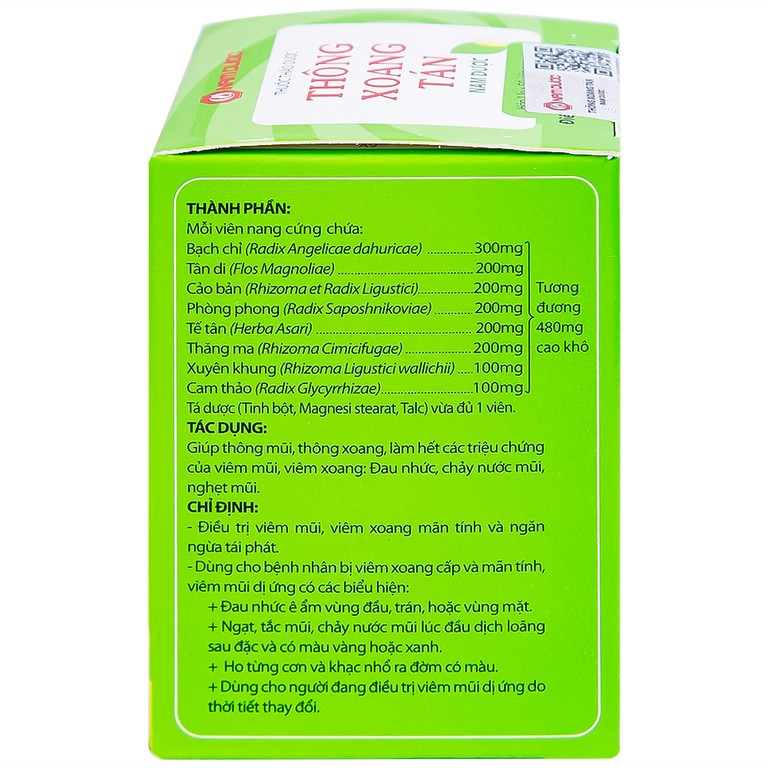 Thuốc Thông Xoang Tán Nam Dược điều trị viêm xoang mãn tính (50 viên)