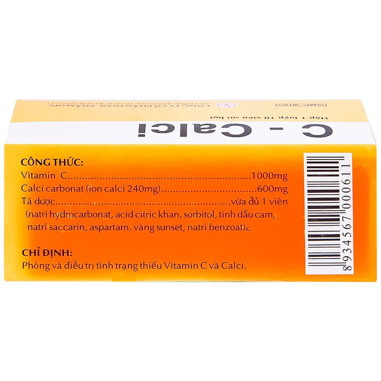 Viên sủi C-Calci OPC phòng và điều trị tình trạng thiếu Vitamin C và Calci (10 viên)