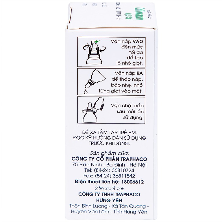 Thuốc nhỏ mắt Ofloxacin 0,3% Traphaco điều trị nhiễm trùng mắt, viêm kết mạc (6ml)