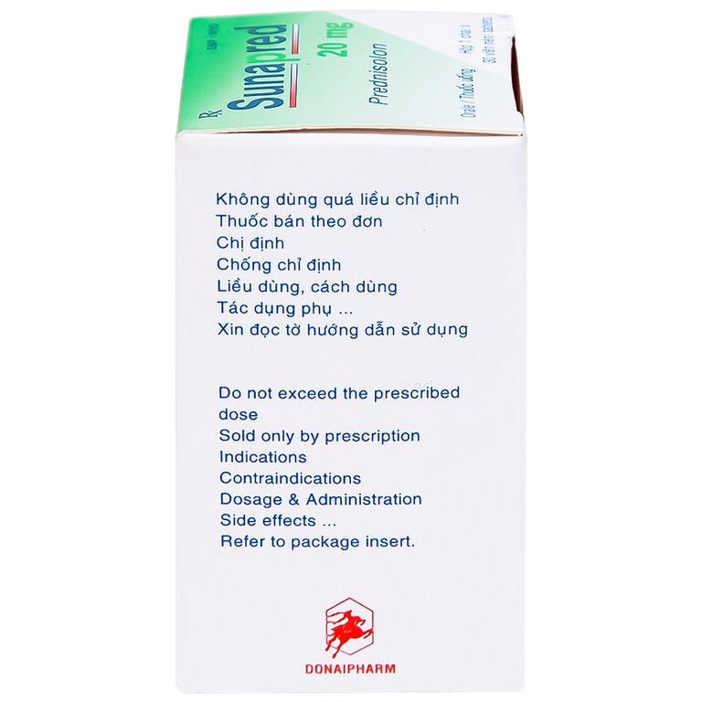 Thuốc Sunapred 20mg Donaipharm chống viêm, chống dị ứng (30 viên) 