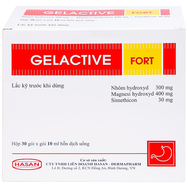 Hỗn dịch uống Gelactive Fort Hasan làm dịu các triệu chứng trong rối loạn tiêu hóa (30 gói x 10ml)