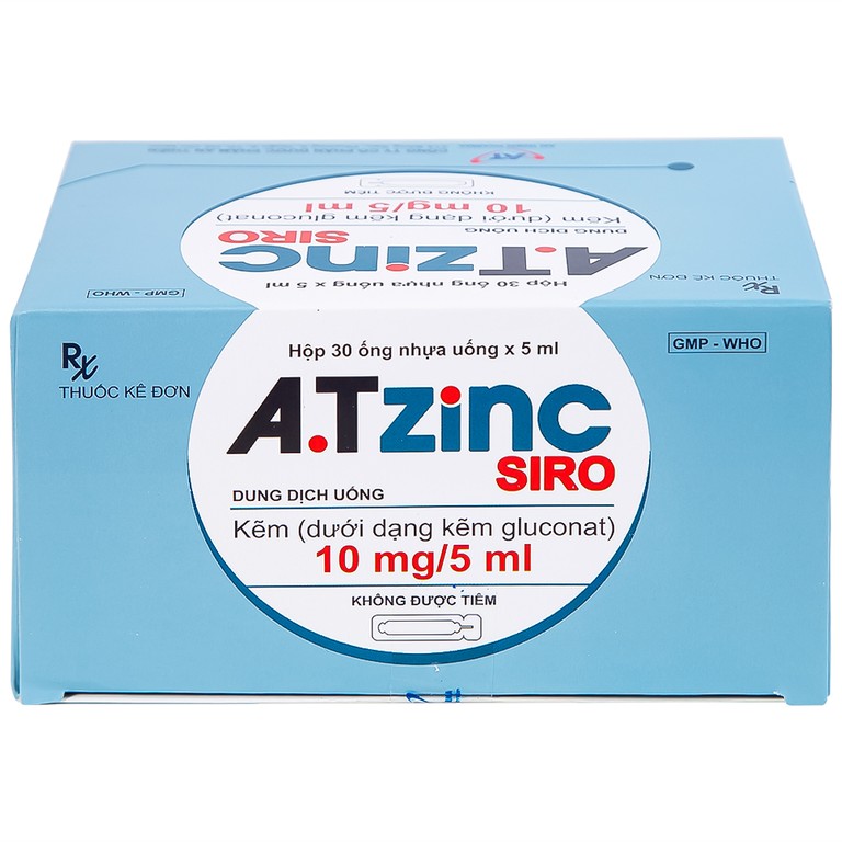 Siro A.Tzinc 10mg/5ml An Thiên phòng ngừa và điều trị thiếu kẽm (30 ống)