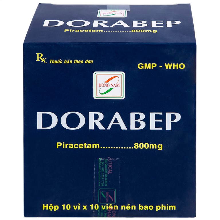 Thuốc Dorabep 800mg Đông Nam điều trị triệu chứng chóng mặt (10 vỉ x 10 viên)