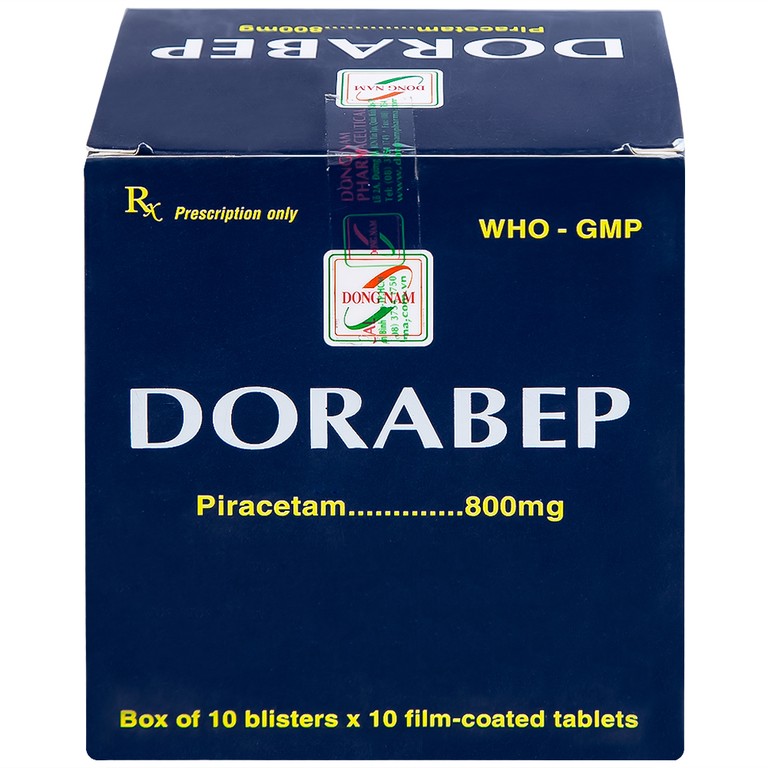 Thuốc Dorabep 800mg Đông Nam điều trị triệu chứng chóng mặt (10 vỉ x 10 viên)
