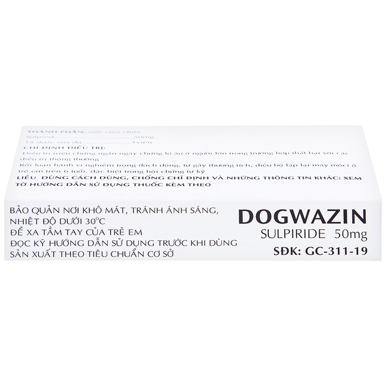 Thuốc Dogwazin Thành Nam điều trị các triệu chứng lo âu, rối loạn hành vi nặng (3 vỉ x 10 viên)