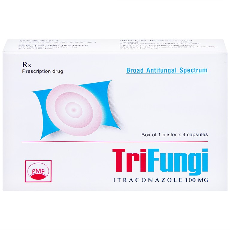 Thuốc Trifungi Pymepharco điều trị nhiễm nấm Candida ở miệng - họng (1 vỉ x 4 viên)