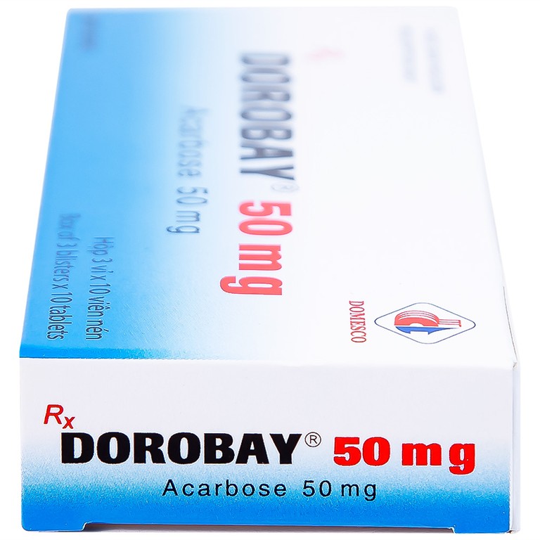 Thuốc Dorobay 50mg Domesco điều trị đái tháo đường típ 2 (3 vỉ x 10 viên)