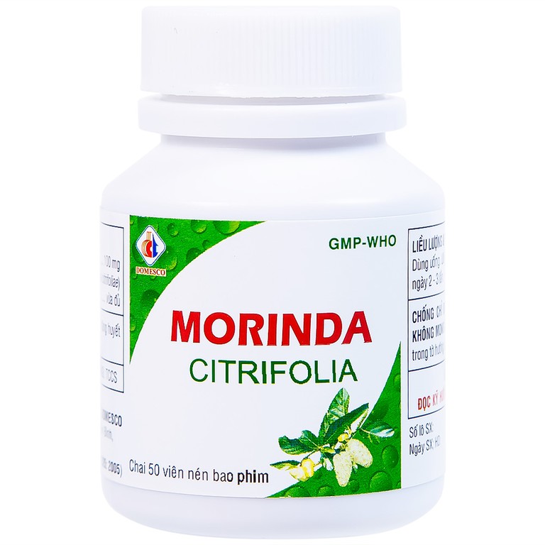 Thuốc Morinda Citrifolia Domesco điều trị đau nhức, sưng khớp, tăng huyết áp (50 viên) 
