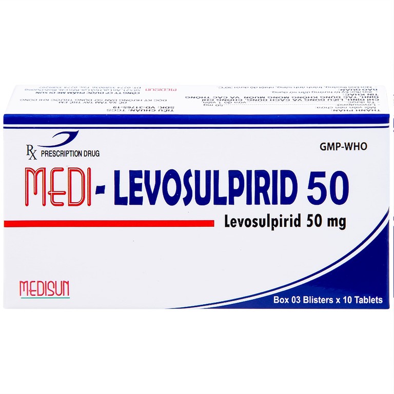Viên nén Medi-Levosulpirid 50 Medisun điều trị tâm thần phân liệt, rối loạn tiêu hóa (3 vỉ x 10 viên)