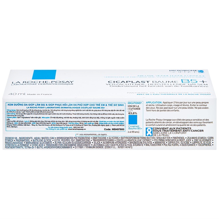 Kem dưỡng La Roche-Posay Cicaplast Baume B5+ làm dịu và phục hồi da cho trẻ em và trẻ sơ sinh (40ml)