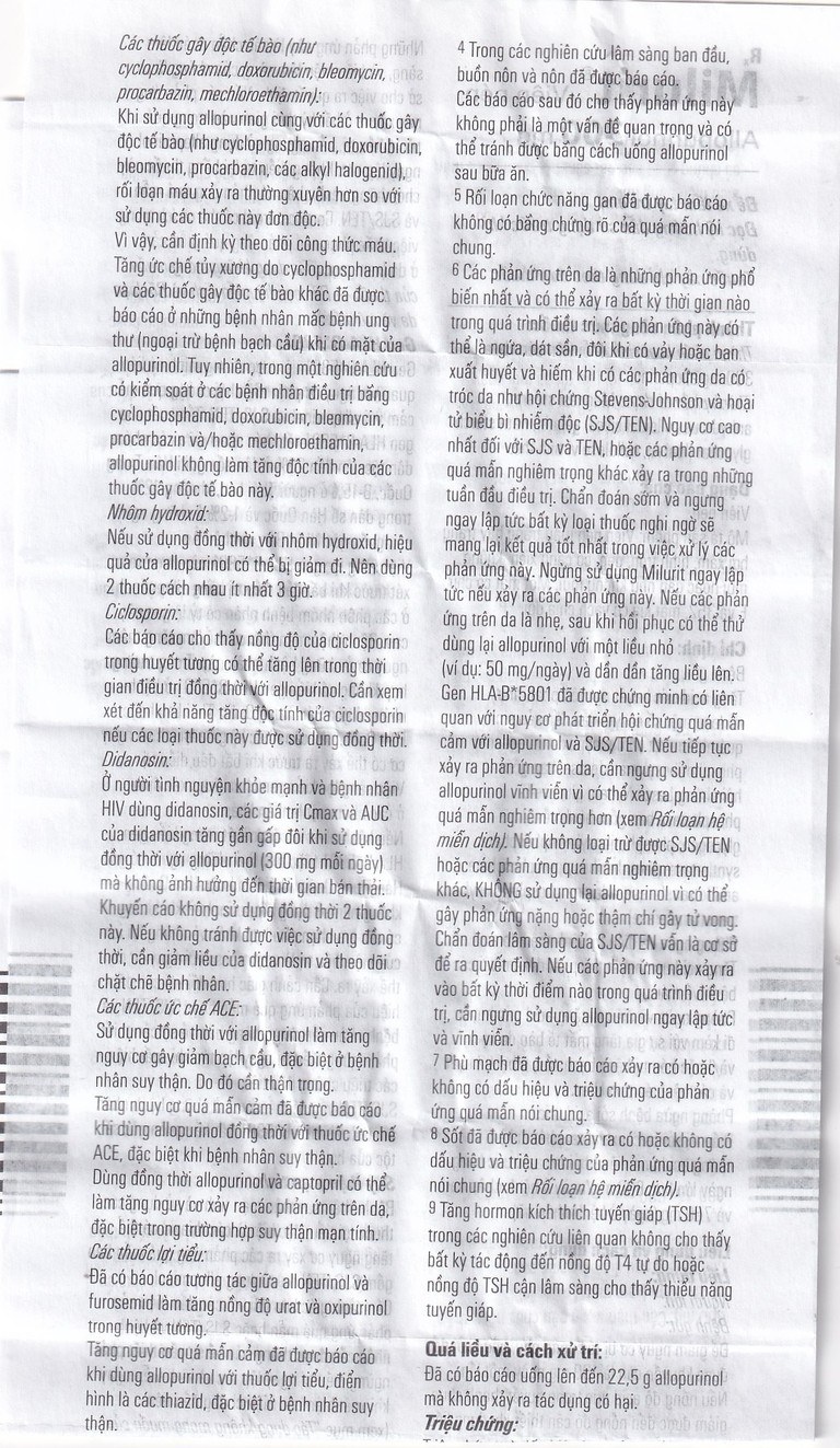 Viên nén Milurit 300mg Egis Pharma điều trị bệnh gout, phòng ngừa bệnh sỏi axit uric (30 viên)