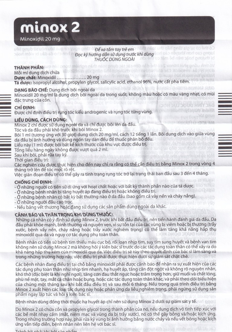 Thuốc Minox 20mg Edol điều trị rụng tóc kiểu androgenic và rụng tóc từng vùng (100ml)
