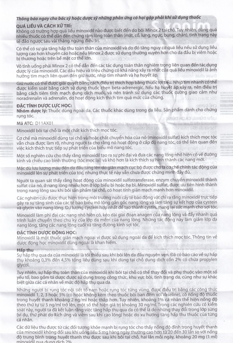 Thuốc Minox 20mg Edol điều trị rụng tóc kiểu androgenic và rụng tóc từng vùng (100ml)