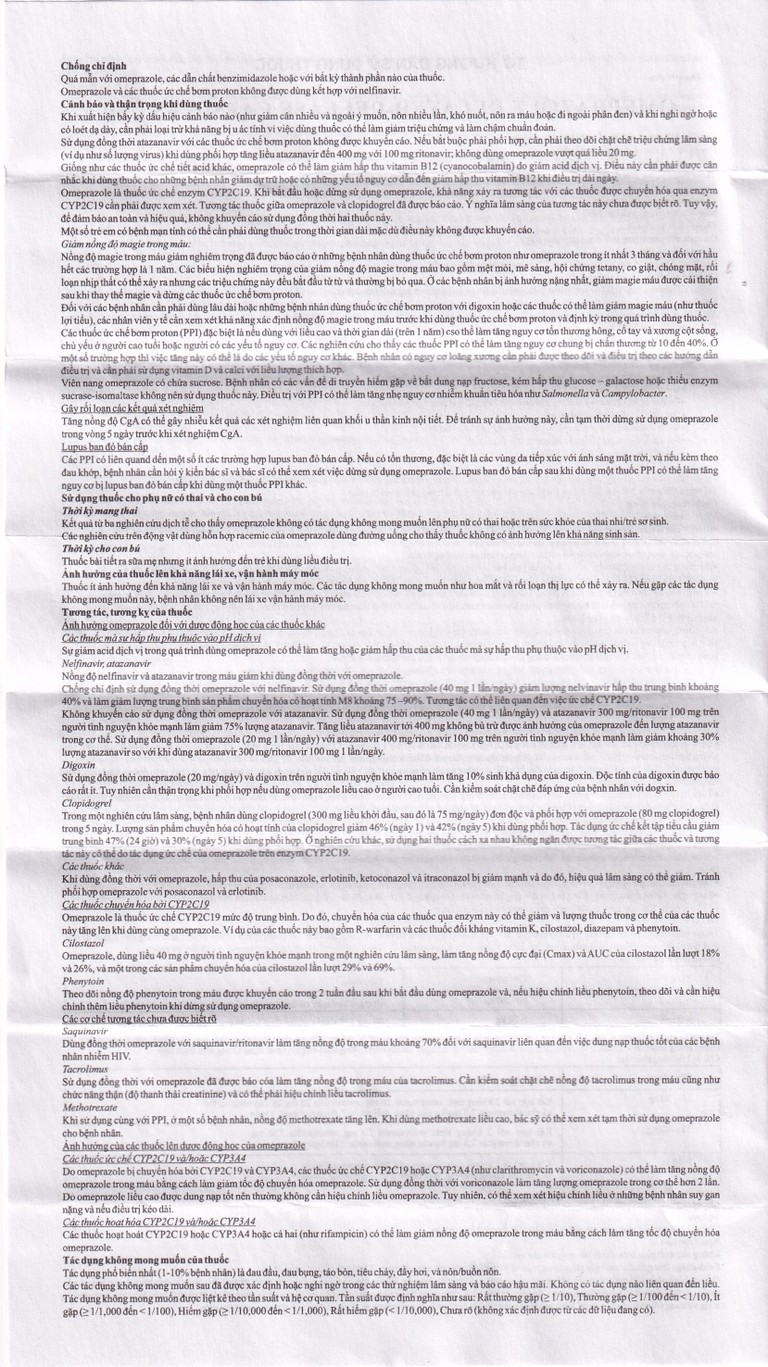 Viên nang Omeprazole Delayed Release Brawn điều trị loét dạ dày tá tràng (10 vỉ x 10 viên)