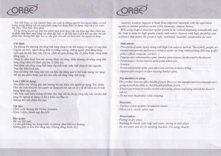 Đai thắt lưng cao cấp Olumba Size XL dự phòng tổn thương cột sống thắt lưng