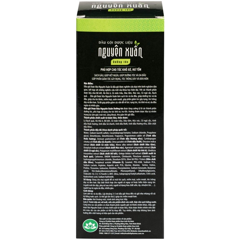 Dầu gội dược liệu Nguyên Xuân xanh lá dưỡng tóc, phục hồi tóc hư tổn (260g)
