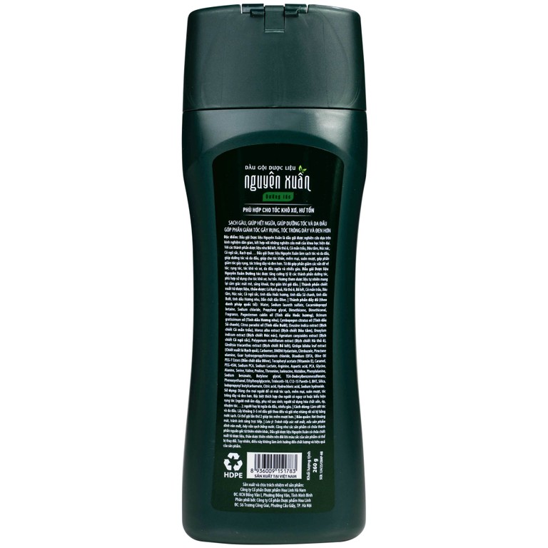Dầu gội dược liệu Nguyên Xuân xanh lá dưỡng tóc, phục hồi tóc hư tổn (260g)
