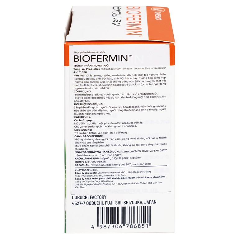 Biofermin Taisho hỗ trợ bổ sung lợi khuẩn đường ruột, cải thiện hệ vi sinh đường ruột (30 gói)