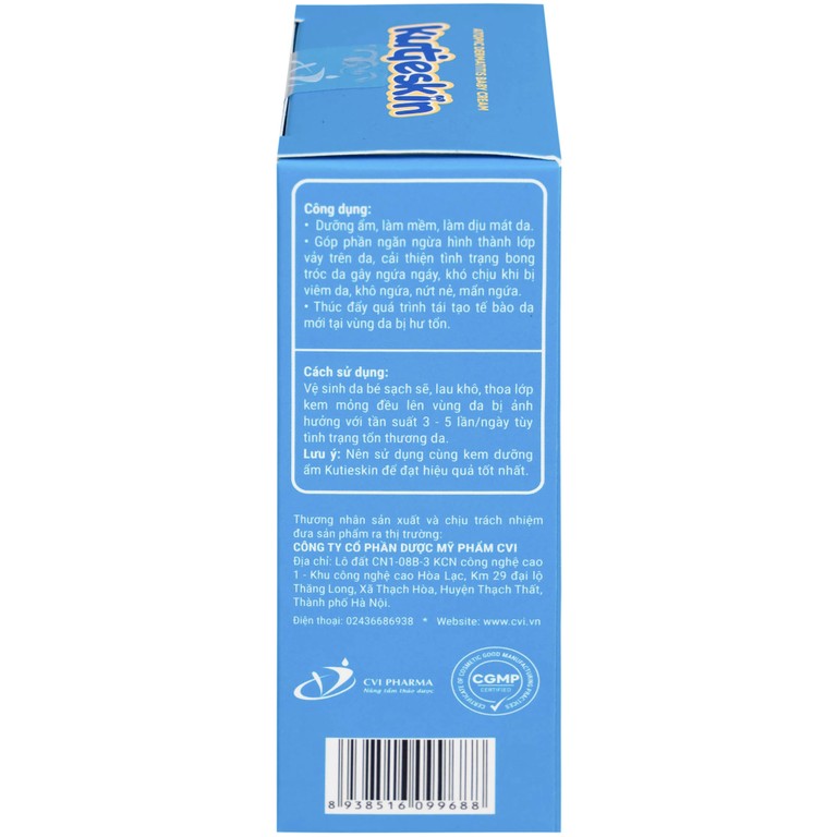Kem bôi Kutieskin hỗ trợ cải thiện tình trạng chàm sữa và dưỡng ẩm cho da bé (30g)