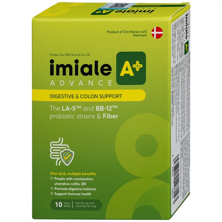 Men vi sinh Imiale A+ Advance hỗ trợ làm giảm triệu chứng rối loạn tiêu hóa (10 gói x 6g) 