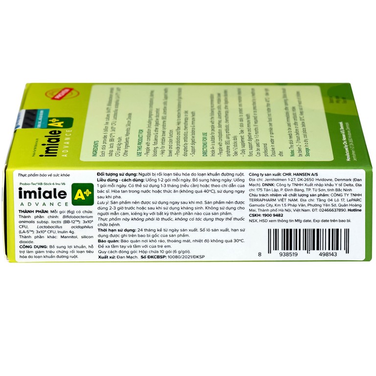 Men vi sinh Imiale A+ Advance hỗ trợ làm giảm triệu chứng rối loạn tiêu hóa (10 gói x 6g) 
