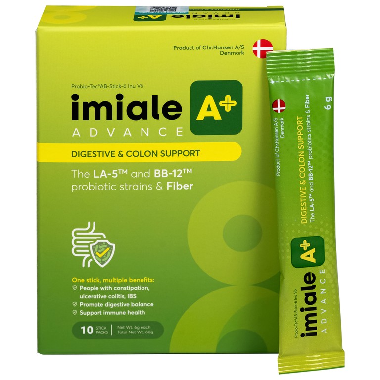 Men vi sinh Imiale A+ Advance hỗ trợ làm giảm triệu chứng rối loạn tiêu hóa (10 gói x 6g) 