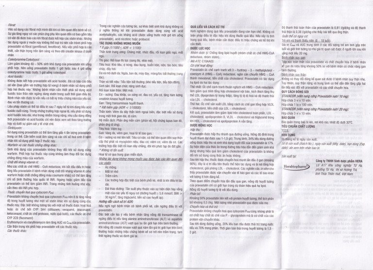 Thuốc Stavacor 20mg Herabiopharm điều trị tăng cholesterol máu (3 vỉ x 10 viên)