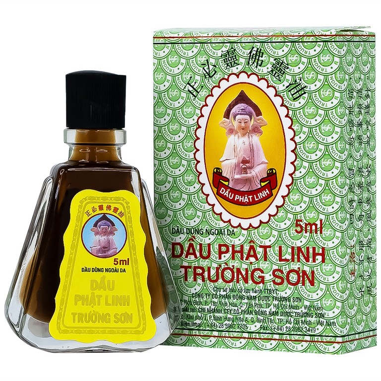 Dầu Phật Linh 5ml Trường Sơn dùng hỗ trợ trường hợp cảm cúm, cảm ho, nhức đầu, nghẹt mũi (12 chai)