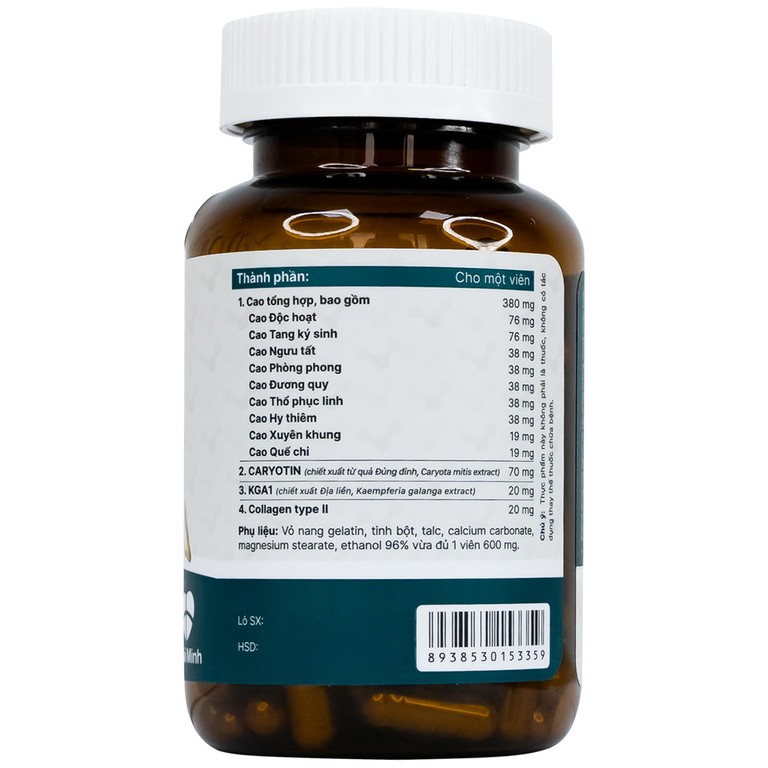 Viên uống Khương Thảo Đan Gold Thái Minh giảm đau, làm trơn khớp và phục hồi sụn khớp (120 viên)