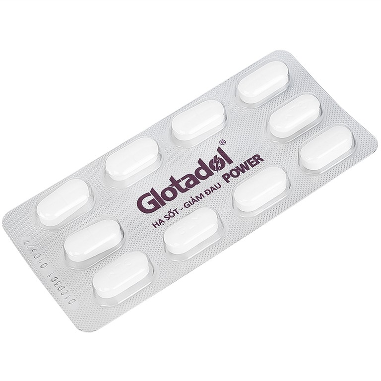 Thuốc Glotadol Power Abbott giảm đau đầu, đau nửa đầu, đau nhức do cảm lạnh (10 vỉ x 10 viên)