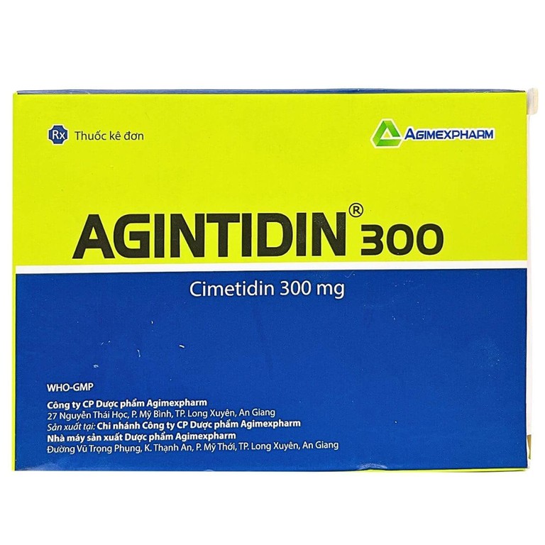 Thuốc Agintidin 300 Agimexpharm điều trị dạ dày và ruột, loét dạ dày (10 vỉ x 10 viên)