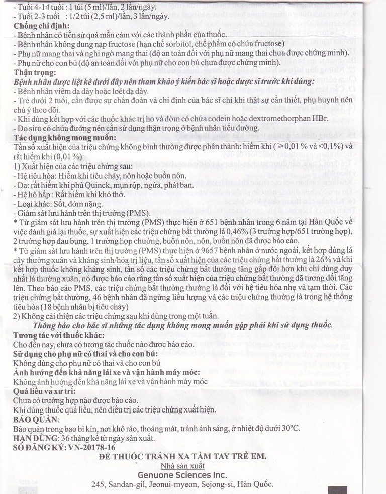Thuốc Alfokid Syrup Kolmar điều trị giảm ho do viêm phế quản mạn tính, viêm đường hô hấp (20 túi)
