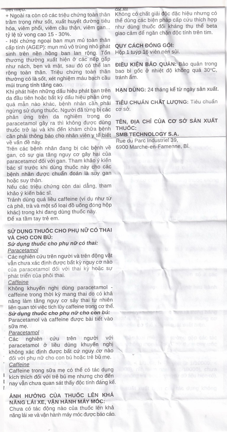 Thuốc Algostase 500mg/50mg SMB điều trị đau nhẹ đến vừa và hạ sốt (16 viên)