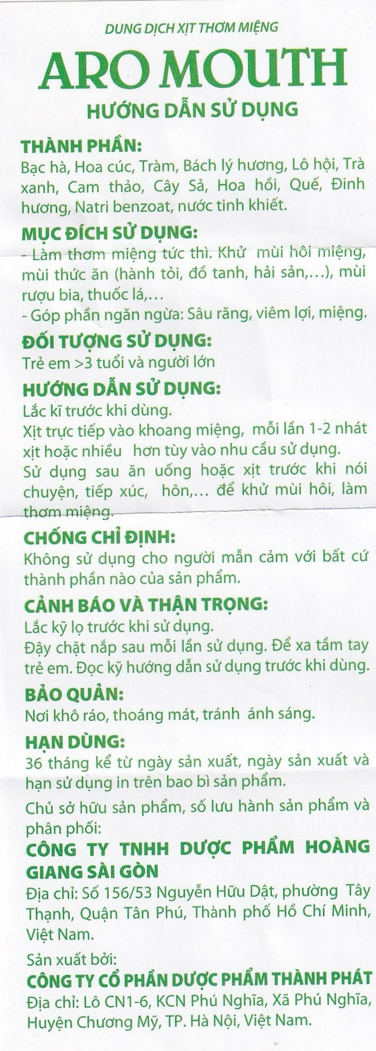 Xịt thơm miệng Aro Mouth 10ml Hgsg Pharma làm thơm miệng tức thì khử mùi hôi miệng, mùi thức ăn, rượu bia