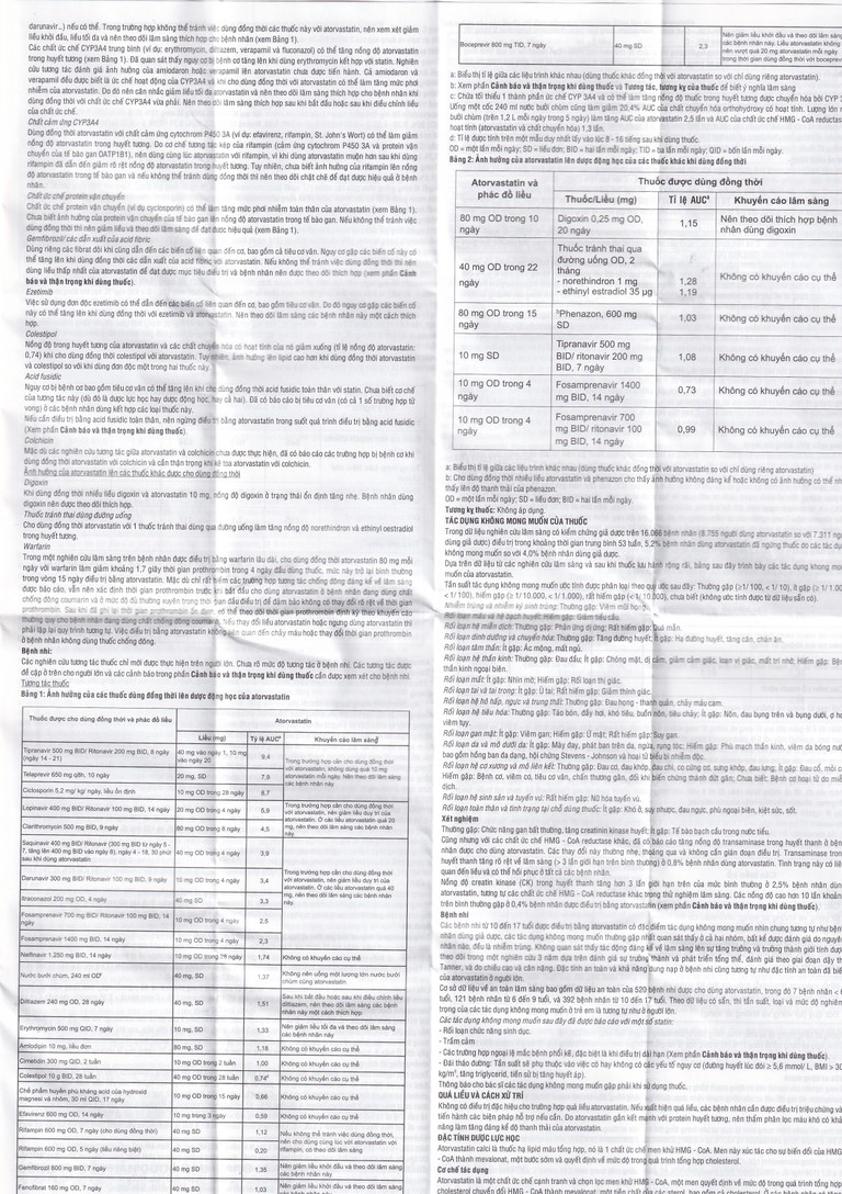 Thuốc Atorlip 20mg DHG điều trị tăng cholesterol toàn phần và LDL-cholesterol (3 vỉ x 10 viên)