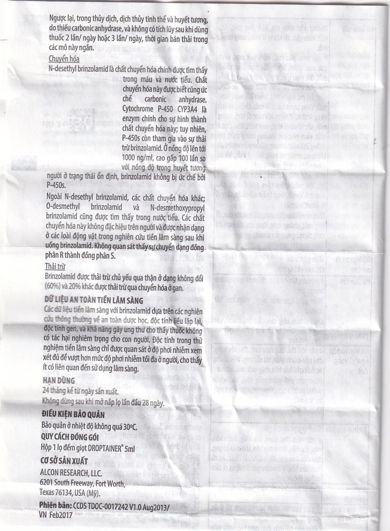 Thuốc nhỏ mắt Azopt Alcon điều trị tăng nhãn áp, glôcôm góc mở (5ml)