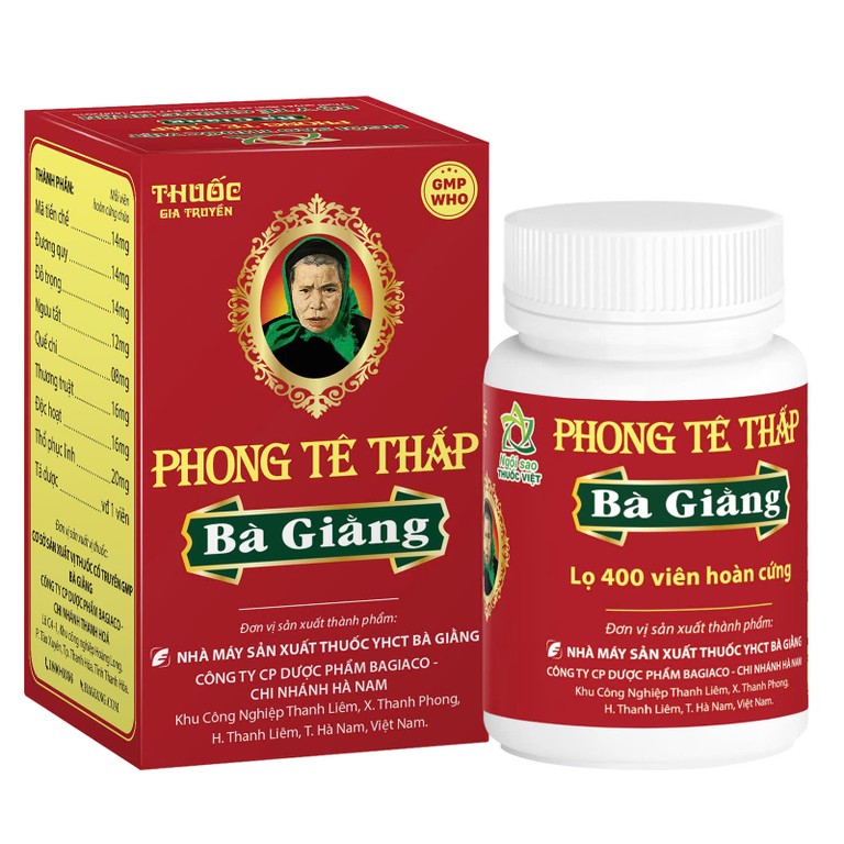Thuốc Phong Tê Thấp Bà Giằng điều trị đau vai gáy, đau thần kinh tọa (400 viên)