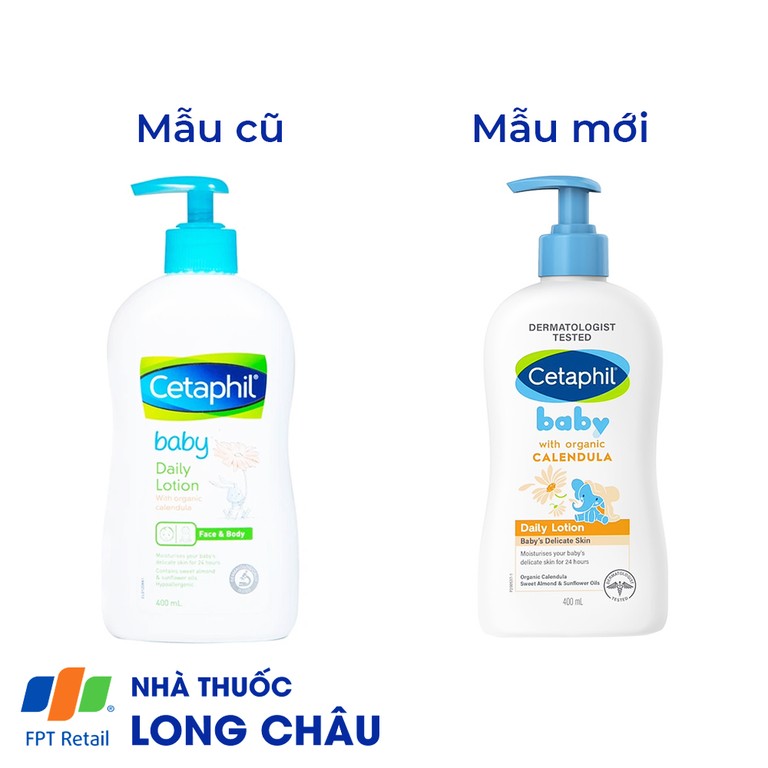 Sữa dưỡng da dành cho bé Cetaphil Baby Daily Lotion with Organic Calendula tinh chất hoa cúc giúp tăng cường dưỡng ẩm, bảo vệ da (400ml)