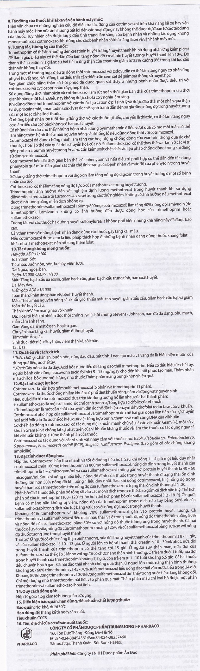 Bột uống Babytrim - New Pharbaco điều trị nhiễm khuẩn (10 gói x 1.5g)