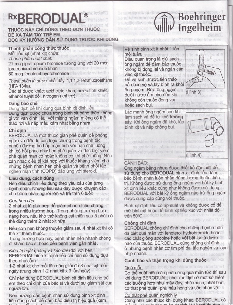 Dung dịch Berodual Boehringer hỗ trợ giãn phế quản (10ml)