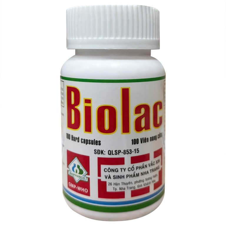 Men vi sinh sống Biolac Biopharco điều trị tiêu chảy, rối loạn tiêu hóa (100 viên)