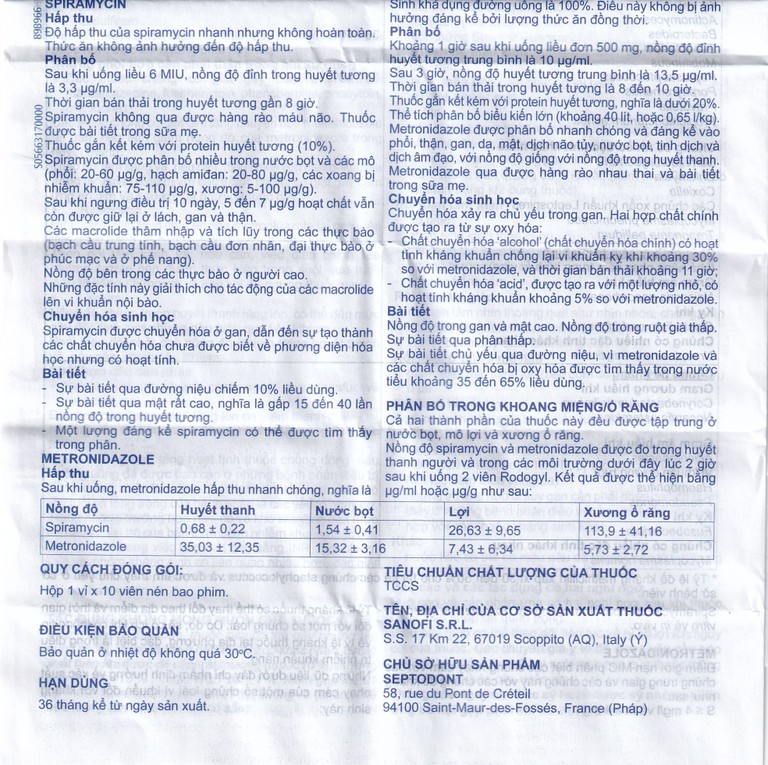 Thuốc Birodogyl 250mg Sanofi điều trị nhiễm trùng đường miệng cấp tính và mạn tính (1 vỉ x 10 viên)