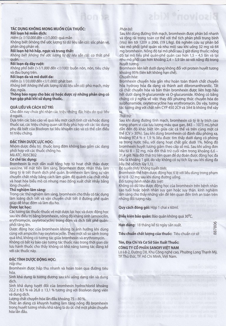 Siro Bisolvon Kids Boehringer làm loãng đờm trong các bệnh phế quản phổi cấp và mạn tính (60ml)