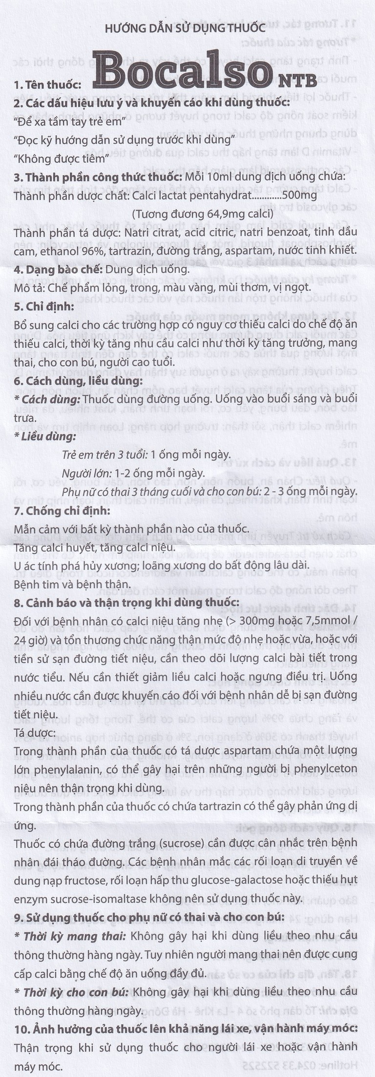 Thuốc Bocalso NTB Pharma bổ sung canxi cho các trường hợp có nguy cơ thiếu canxi (6 vỉ x 5 ống)