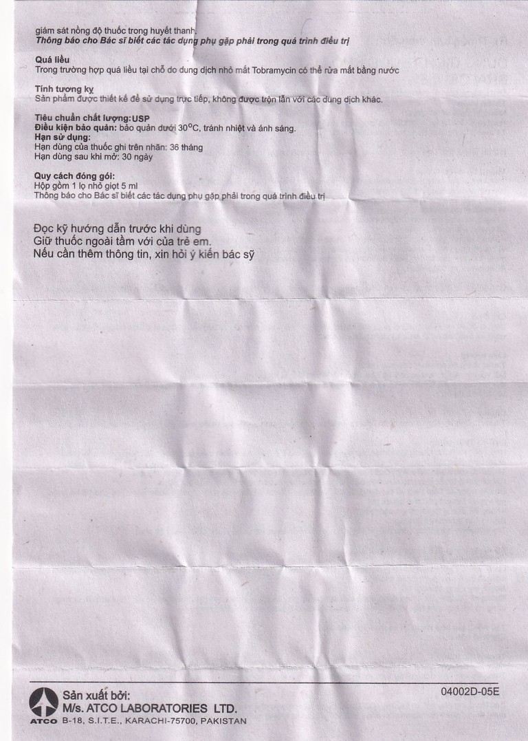 Thuốc Bralcib 3mg Atco điều trị các nhiễm khuẩn phần ngoài mắt do vi khuẩn nhạy cảm (5ml)