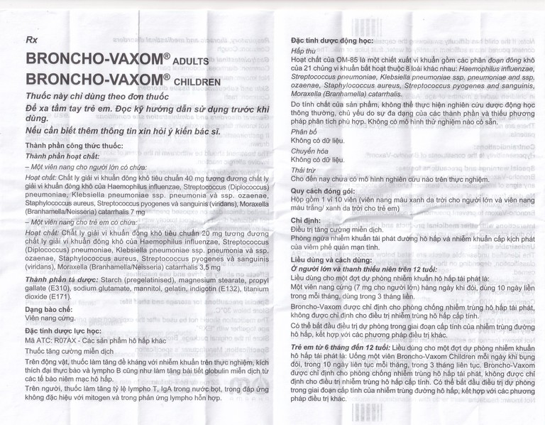 Thuốc Broncho-Vaxom điều trị nhiễm khuẩn đường hô hấp, tăng cường miễn dịch (10 viên)
