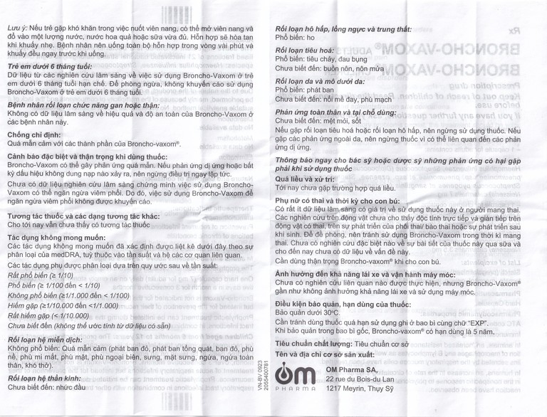 Thuốc Broncho-Vaxom điều trị nhiễm khuẩn đường hô hấp, tăng cường miễn dịch (10 viên)